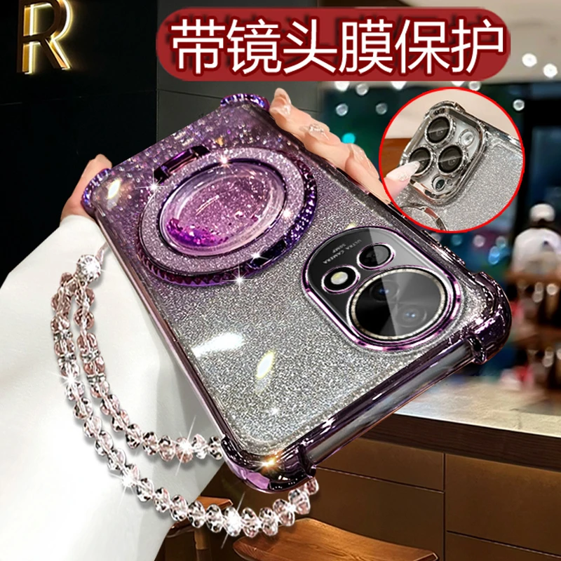 适用华为Nova12Ultra手机壳女高级奢华 曲屏ADA-AL00闪粉软壳高级