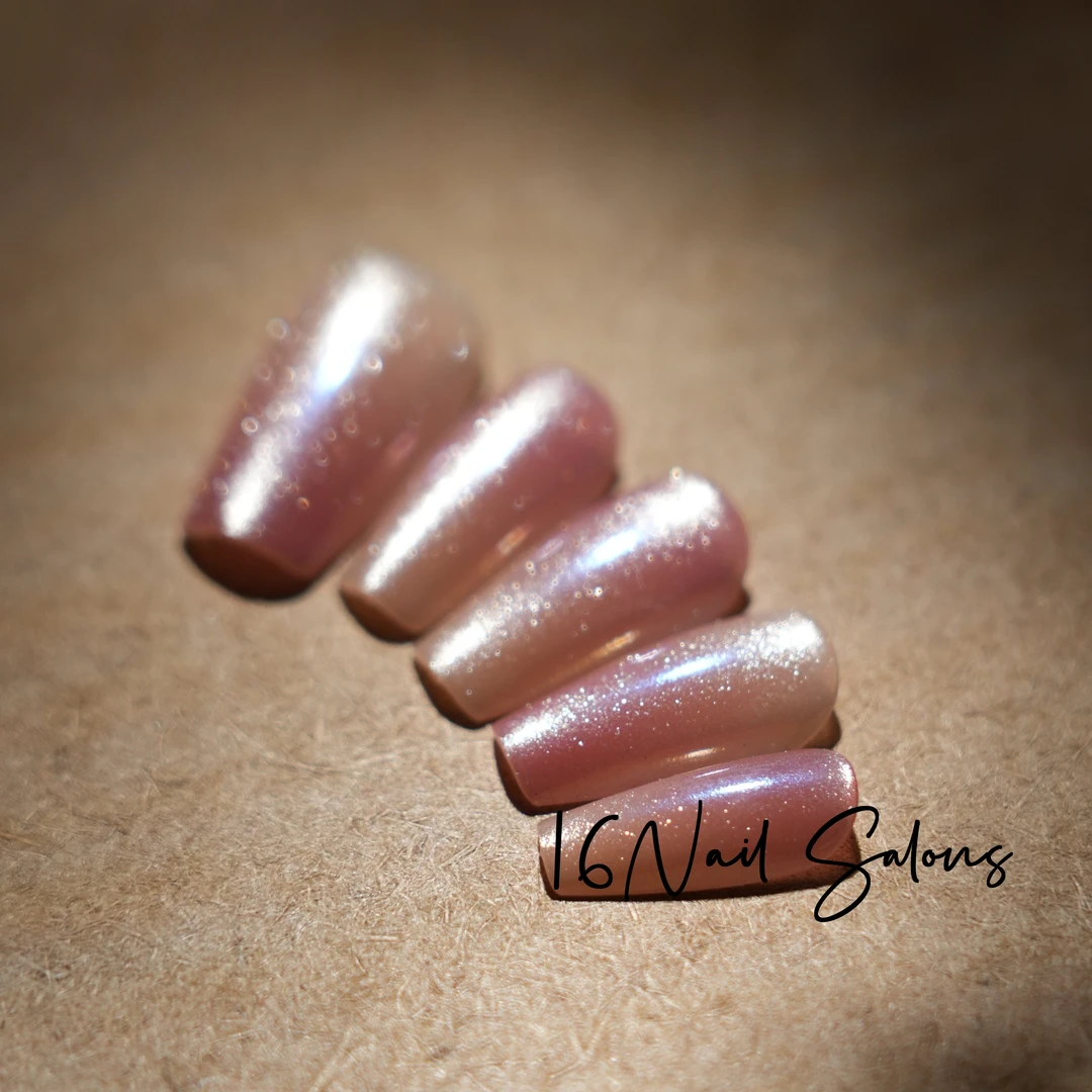 【镭射】16Nail纯欲ins高级闪粉渐变镭射猫眼高级手工穿戴甲