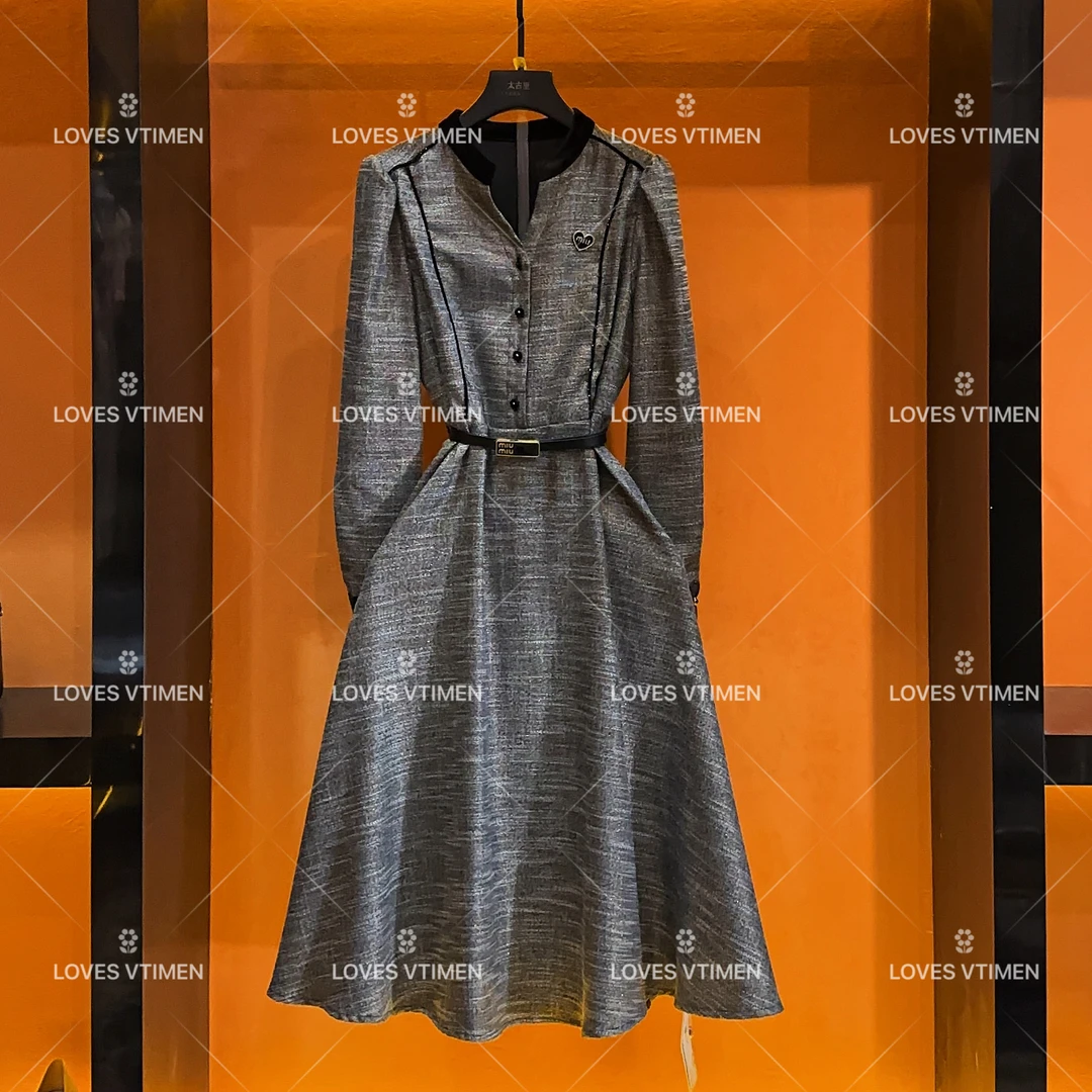 【vian专属】设计师款高奢定制显瘦长袖连衣裙LOVES-A248气质