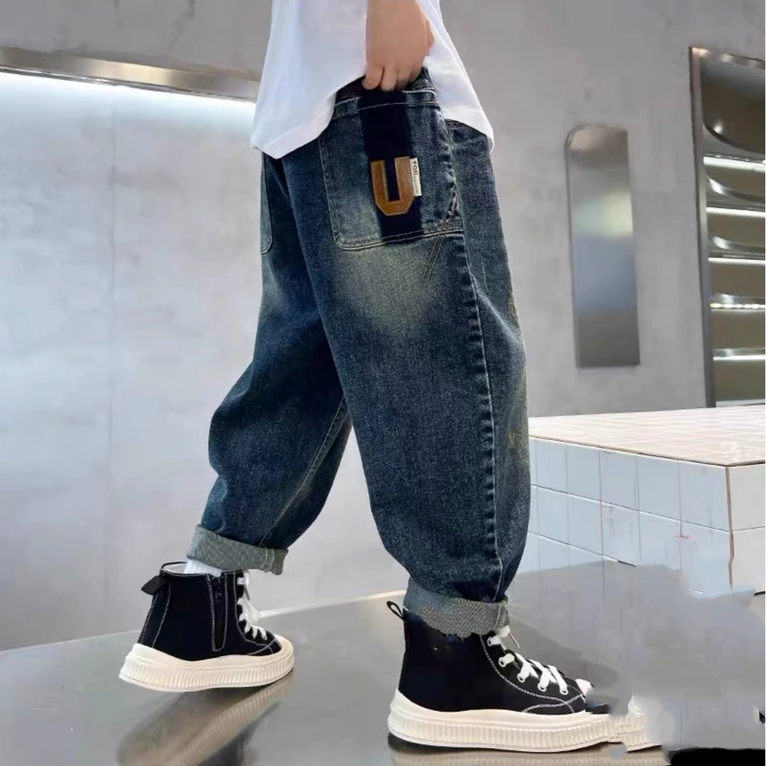 1121时尚潮流百搭洋气流行春秋男女童牛仔长裤