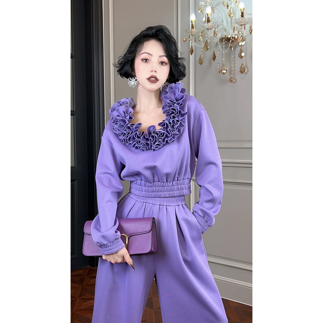 LYXJ【薰衣草庄园】春秋款梦幻紫套装10278