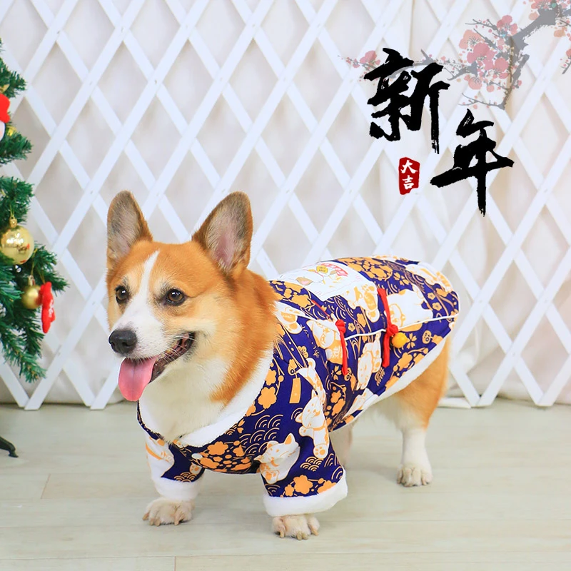 宠物狗狗喜庆衣服秋冬款冬季冬款新年装柯基泰迪中型犬小型犬冬装