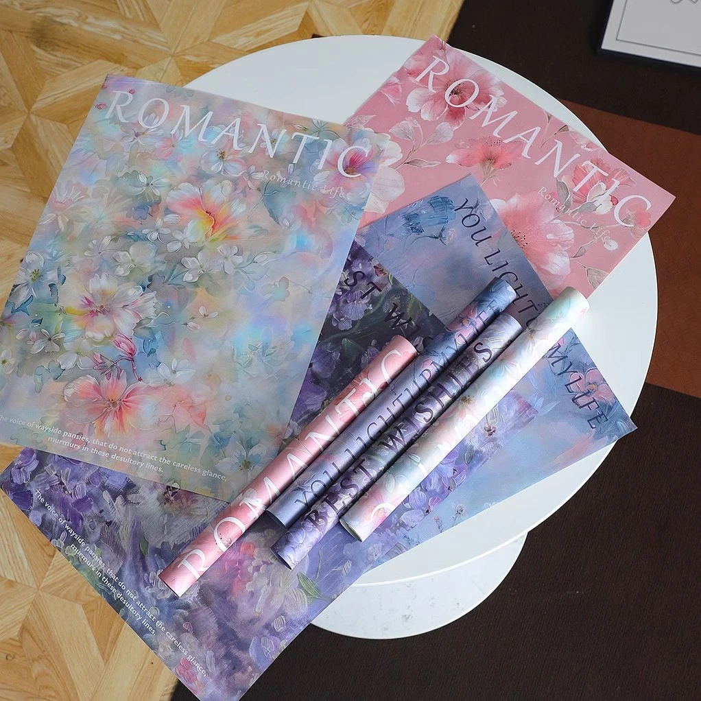 西西里油画风包装纸  牛皮纸材质 花束包装纸 鲜花包装材料