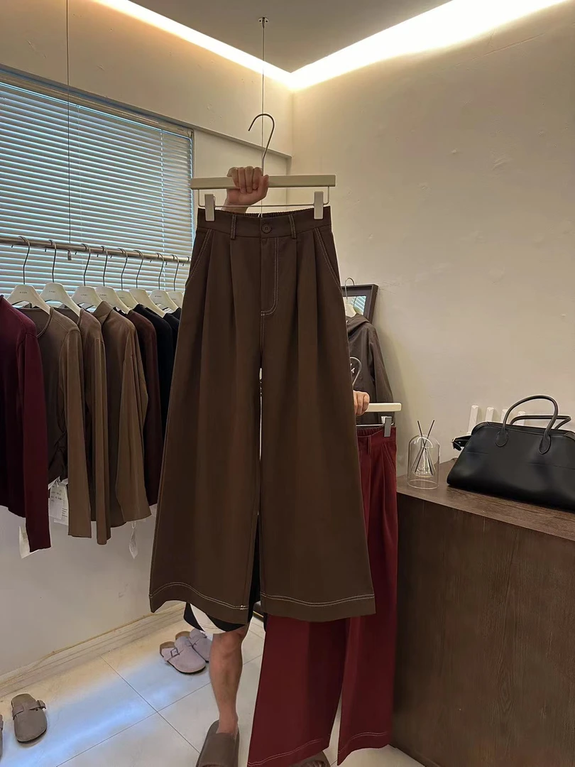 26549秋装新款时尚撞明线百搭洗水休闲裤【裤长99】9116