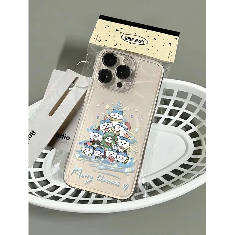 ins圣诞树小白狗苹果15/14手机壳iPhone13/12/11软壳xs/xr卡通78p