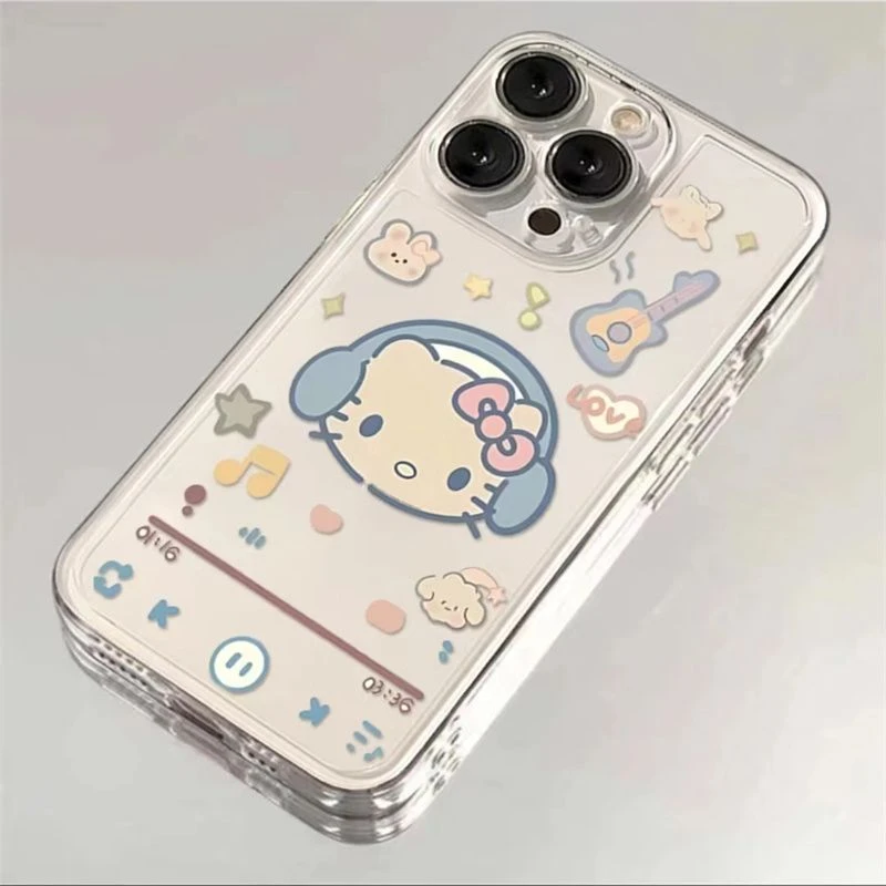 趣味耳机凯蒂猫iPhone15/14promax手机壳11/xsmax防摔12/13/xr/软