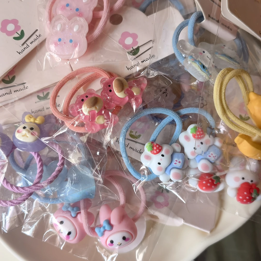 非金属亚克力发饰 儿童手工发绳女童不伤发糖果色ins