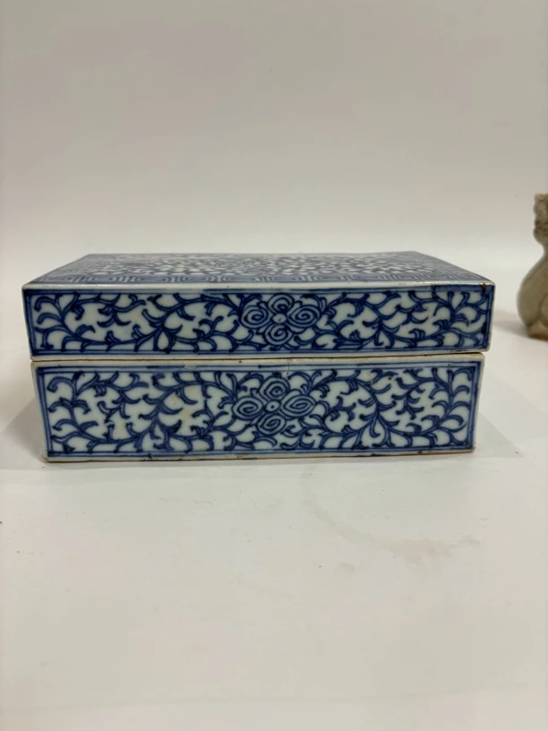 老物件古瓷长方形粉合