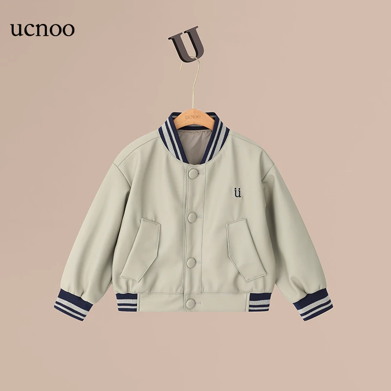 UCNOO  儿童夹克外套24年春季新款男宝女宝字母绣花棒球服外套