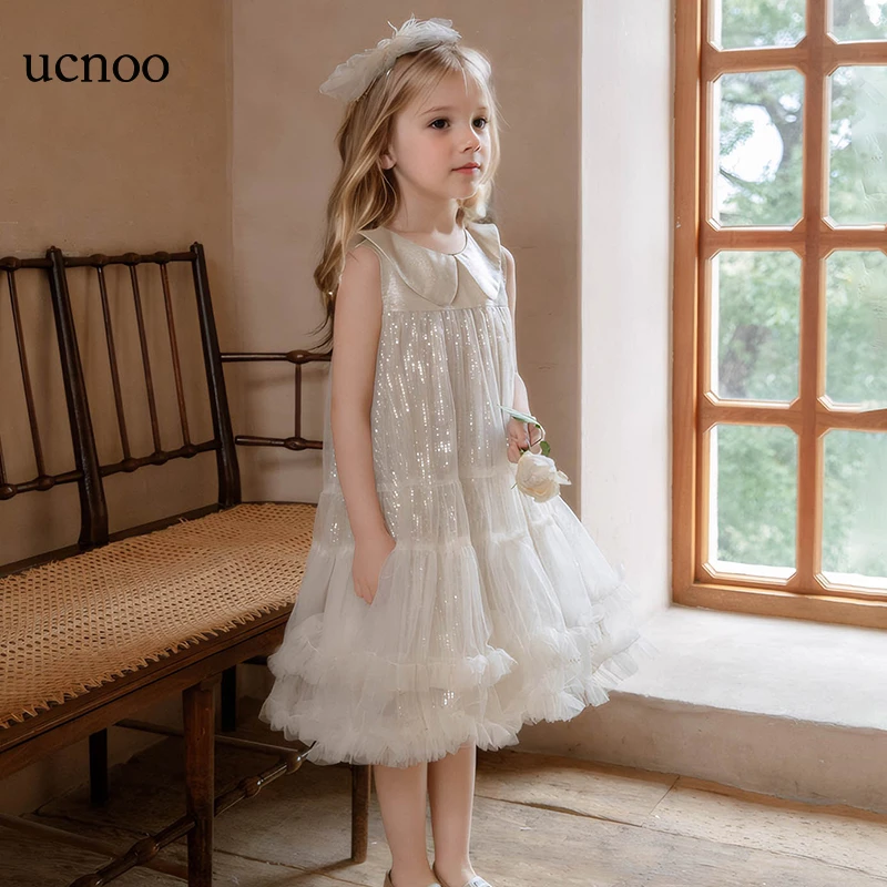 UCNOO/与虫女童公主裙纱裙24夏连衣裙宝宝蓬蓬裙节日生日裙礼服裙