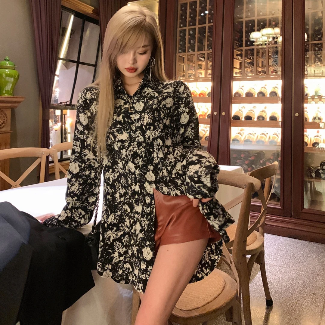【英伦范儿】设计感印花衬衣女复古时尚玫瑰花衬衫清凉防晒遮阳衬衣