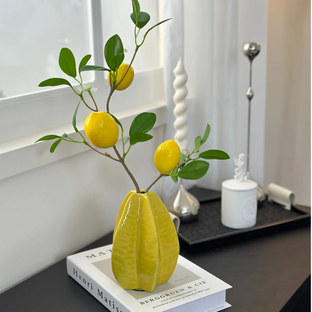 （豆豆专属）仿真花柠檬果枝条插花花束简约ins风室内软装花卉客厅