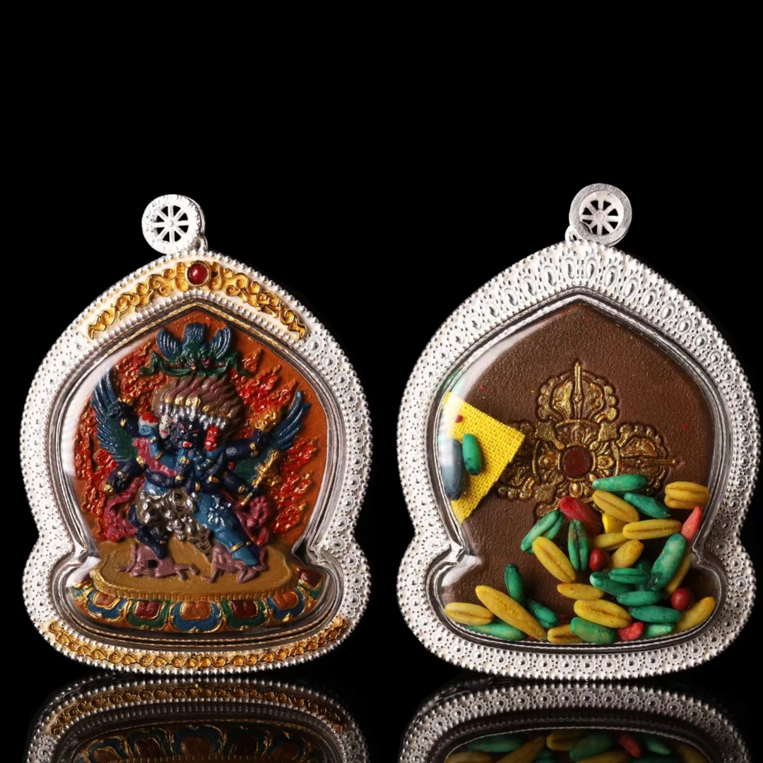 普巴金刚手工擦擦 亚克力外包银壳 多选绳礼盒发