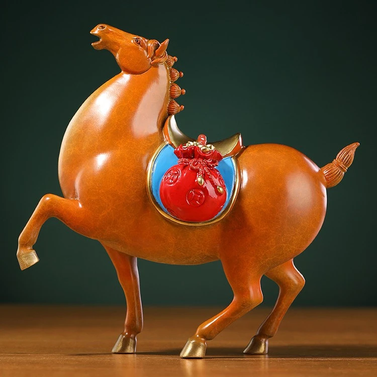 全铜摆件工艺品《马上有钱》客厅酒柜乔迁开业礼品办公室桌面装饰品