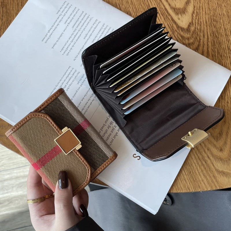 装卡的卡包女士2024新款小巧帆布网红高档小众大容量多卡位高级感