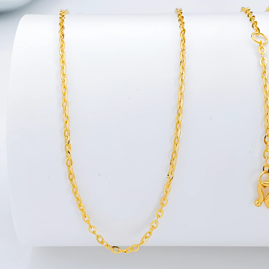 足金999黄金首饰 5G调节闪O字链素链【1100】