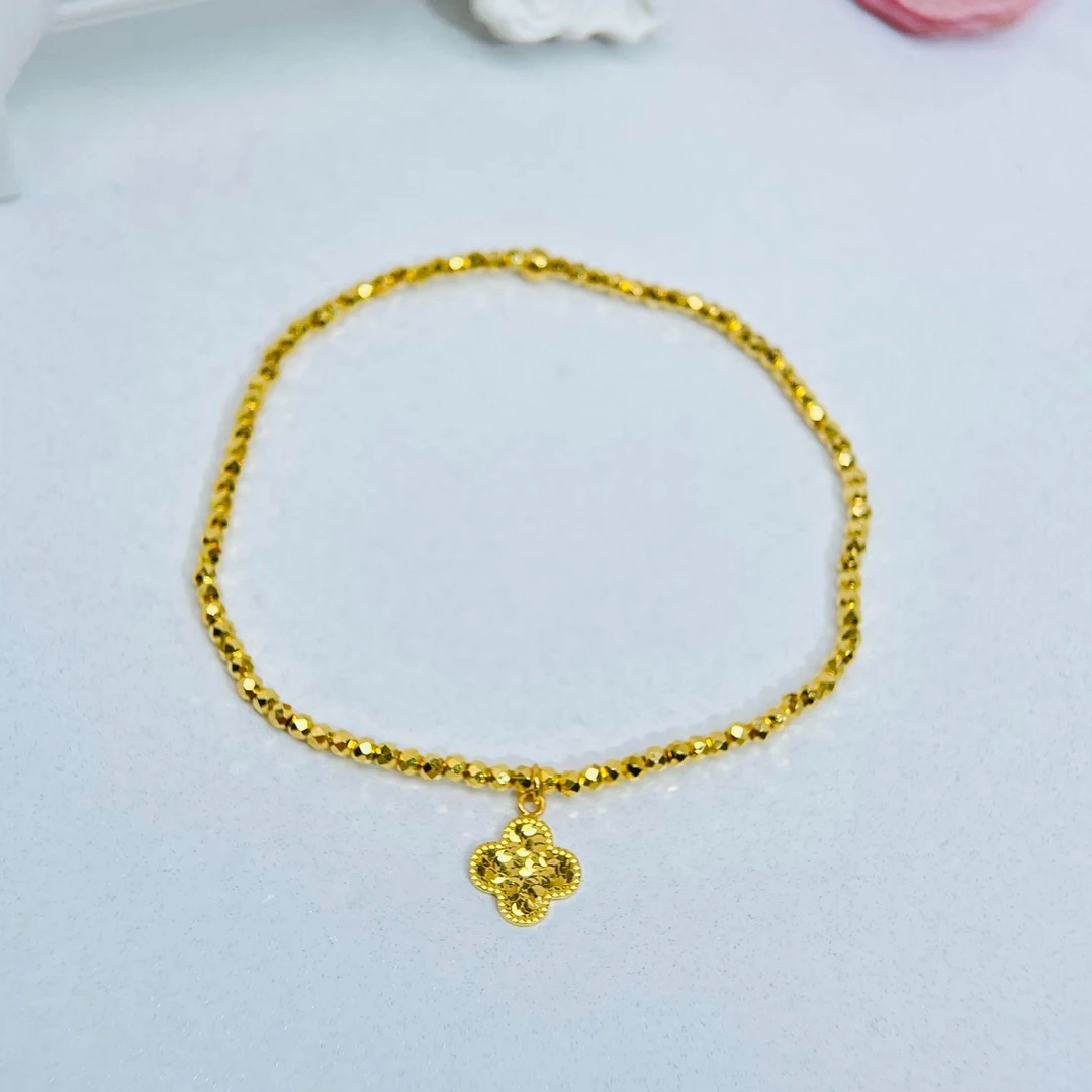 足金999黄金首饰  超轻蹦迪珠弹力手链【1110】