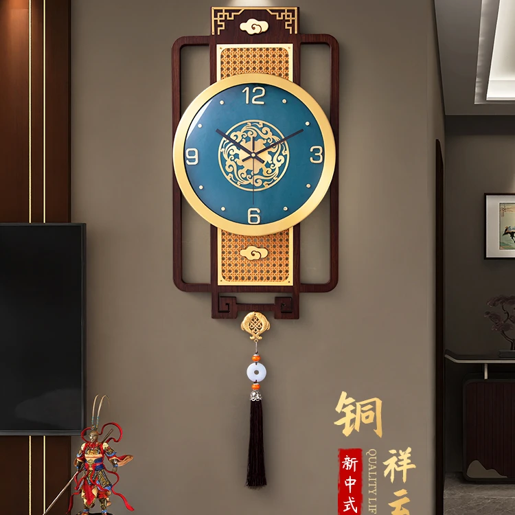 新中式2024新款挂钟客厅轻奢装饰钟表中国风家用挂墙挂表创意时钟