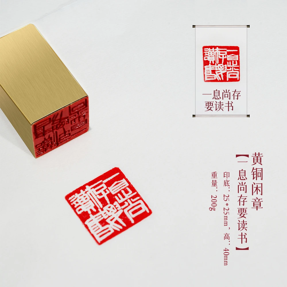 【一息尚存要读书】金属实心铜印章铜印闲章篆刻印章绘画书法落款
