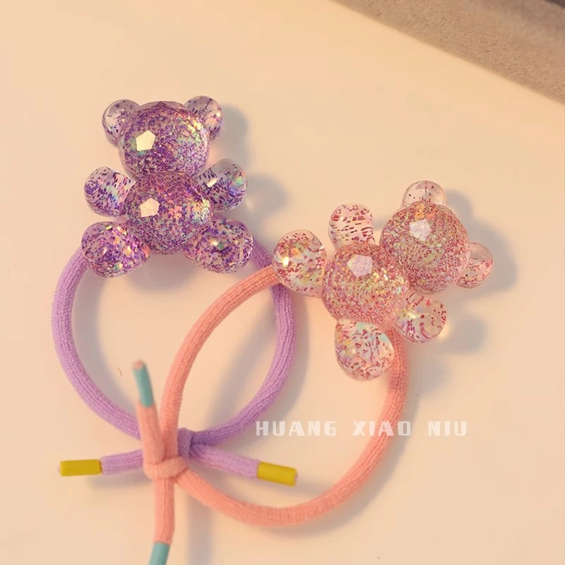 黄小妞 清爽夏日儿童头绳 扎马尾高弹力皮筋 花与小熊发绳