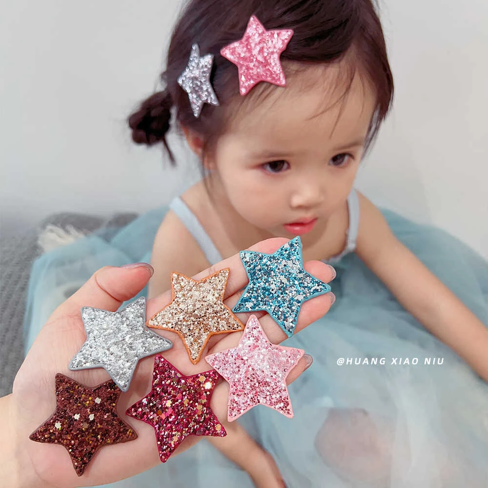 黄小妞儿童亮晶晶五角星发夹女宝碎发夹洋气公主韩系百搭发卡发饰