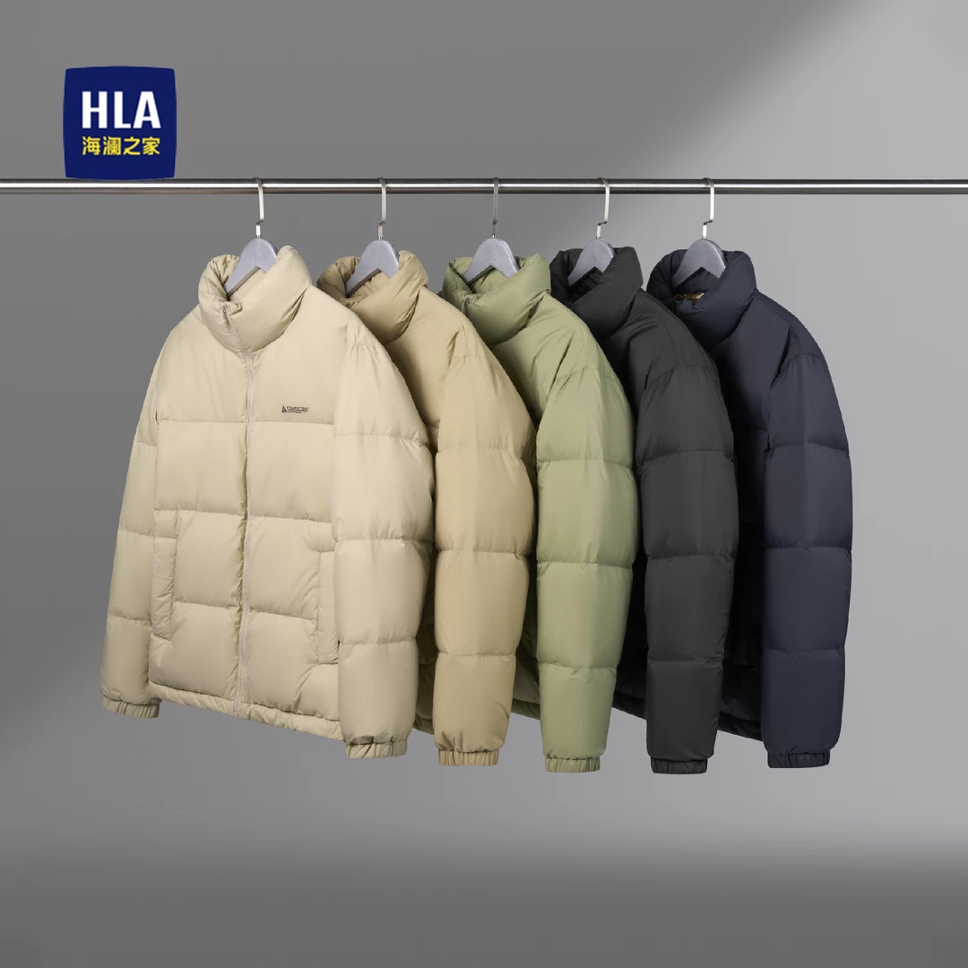 海澜之家时尚户外运动时尚休闲冬季蓬松保暖立领白鸭绒羽绒服男款