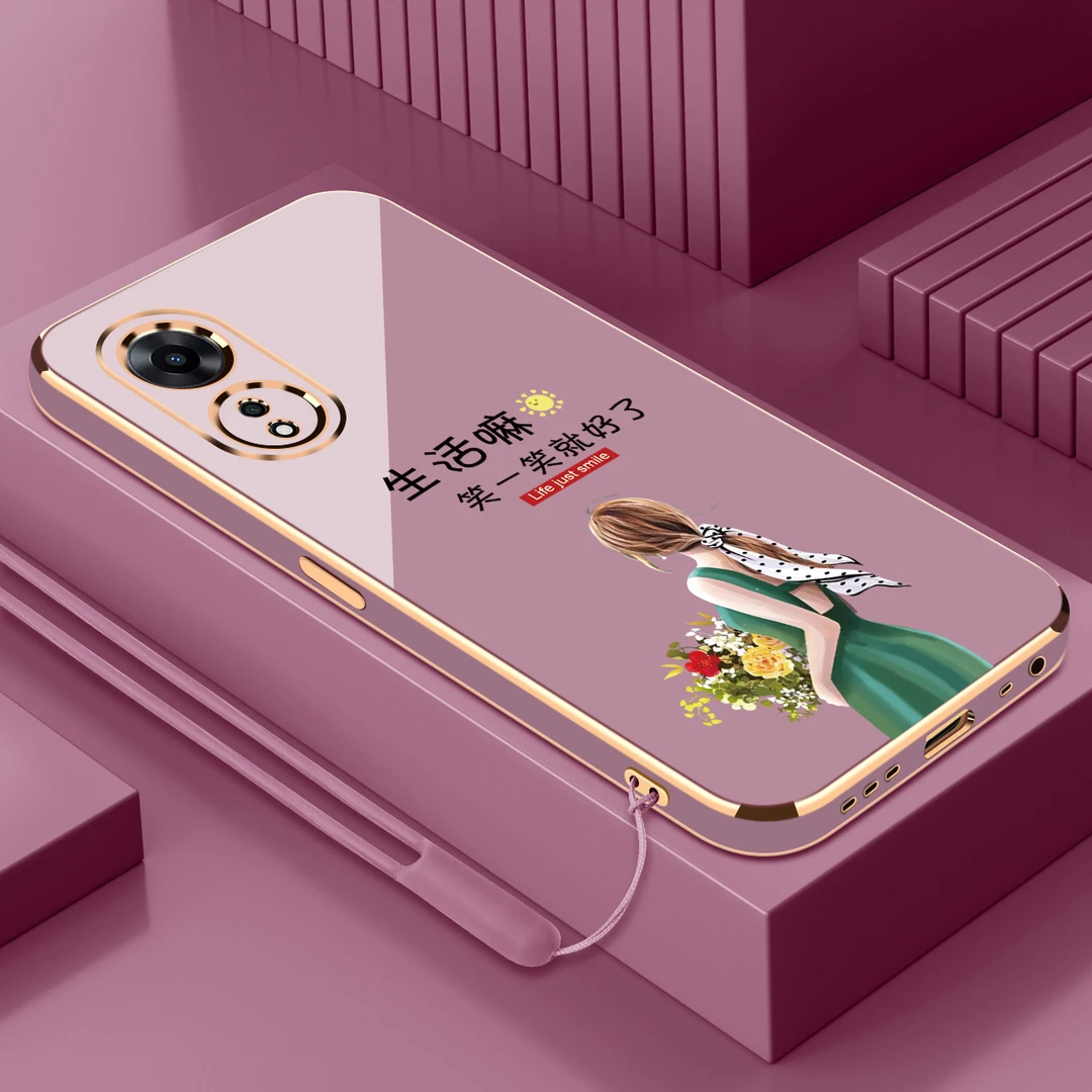 电镀笑一笑适用于oppoa58x手机壳硅胶软壳【镜头保护+送挂绳】