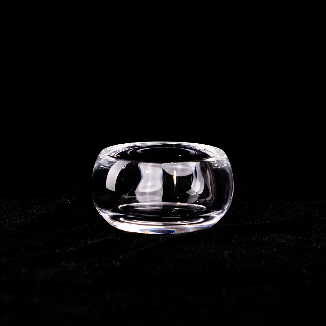 CHUANZAO/传造棋子杯水晶手工小杯100ml功夫茶杯透明无铅水晶玻璃