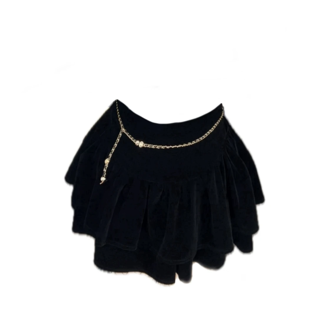 脸脸 【暗黑萝莉】大码链条蓬蓬短裙