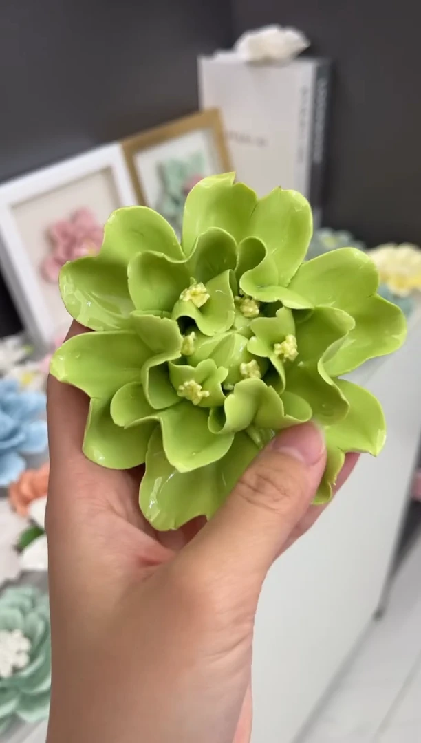 【闪购商品】密胺摆件9cm绿紫薇