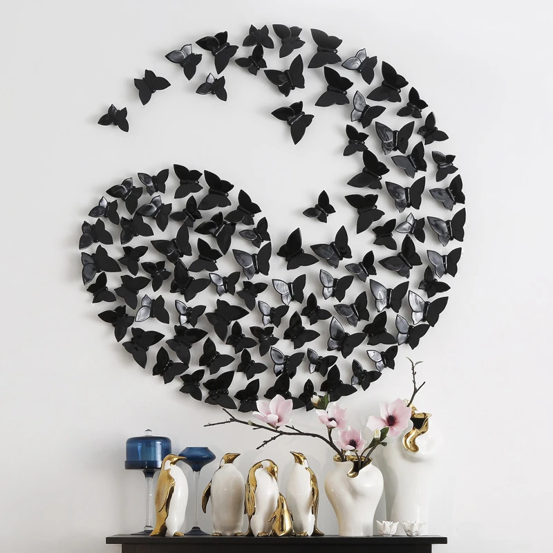 欧式陶瓷蝴蝶创意立体墙饰壁挂沙发电视背景墙家居墙上软装饰品