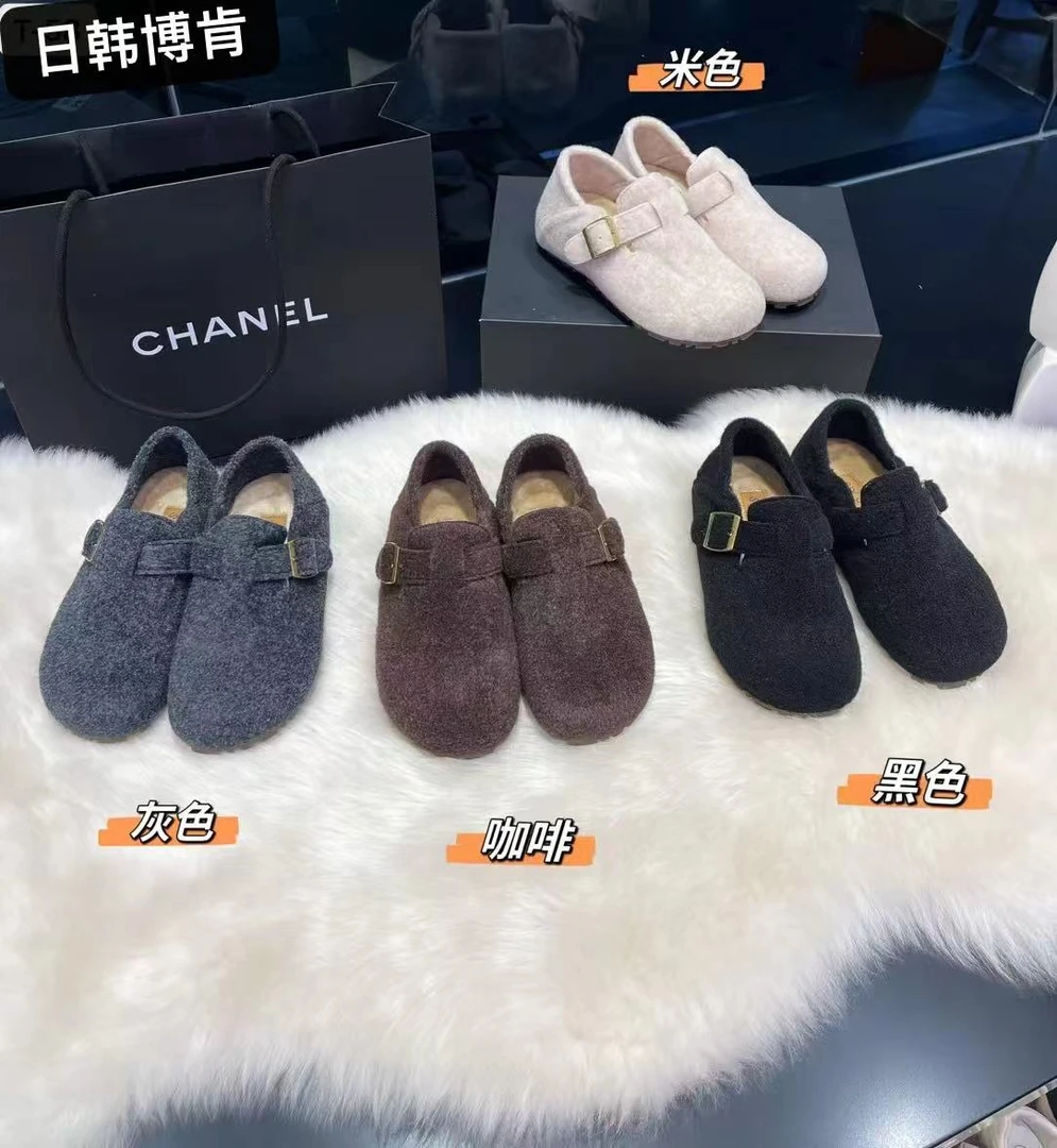 十三行上新（58#新）韩版气质毛毛全包勃肯鞋