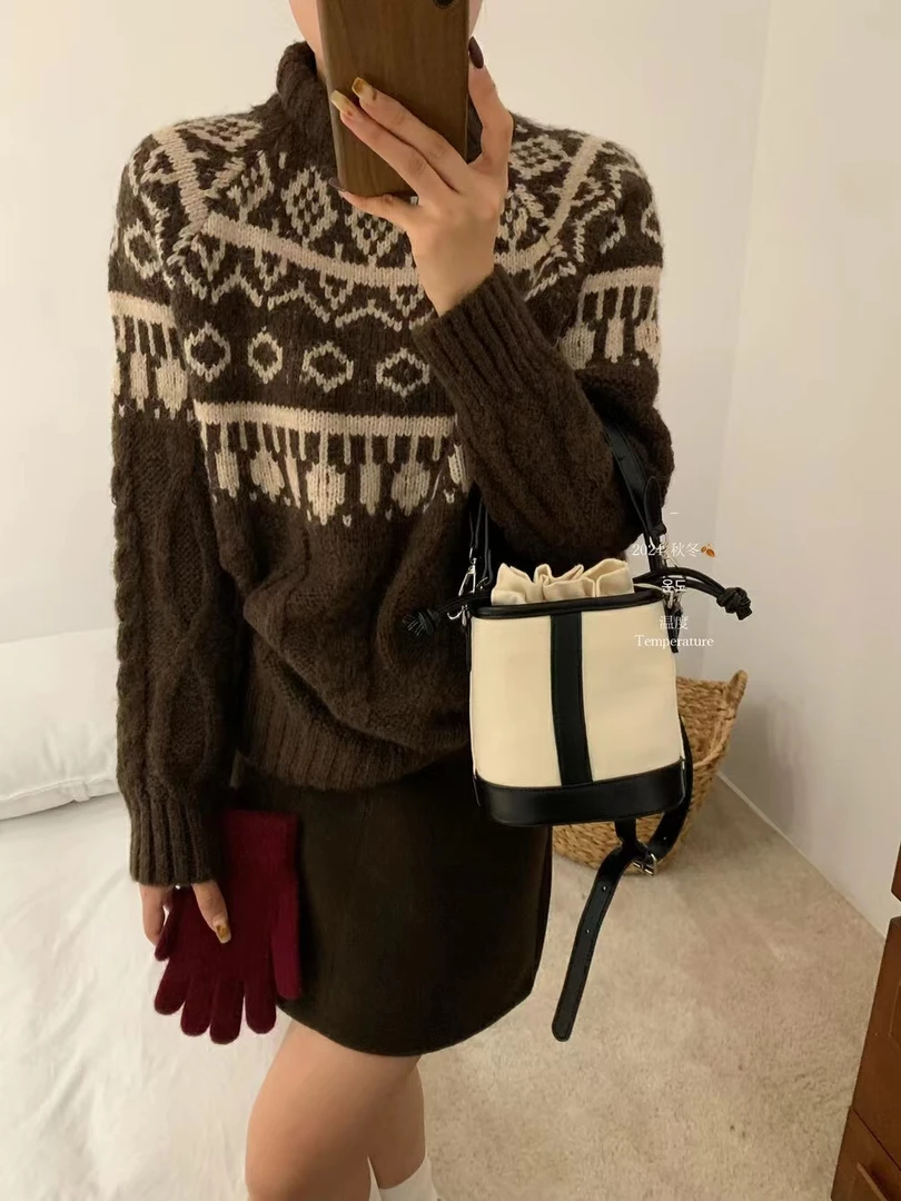 LEMON （11733#库）经典韩版复古圆领毛衣 KC