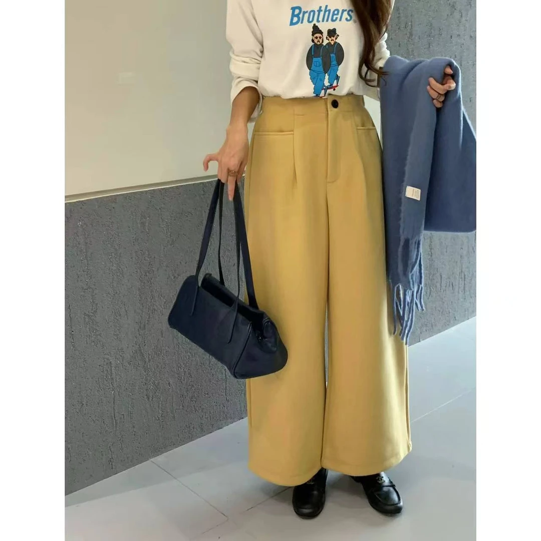 LEMON （ 5907#）韩版气质百搭宽松阔腿裤