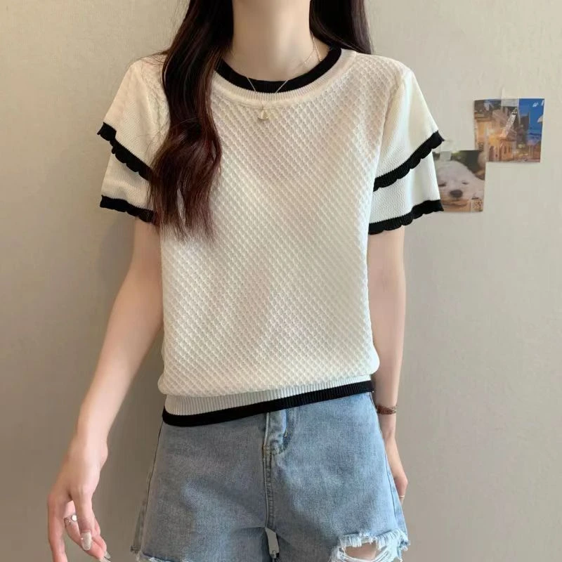 201-300源头工厂运动风奥运相关女装夏季时尚设计感宽松小众v领