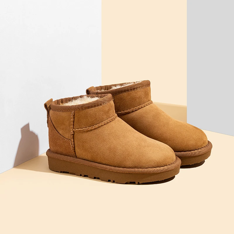 【童鞋】桑坡羊皮毛一体儿童亲子雪地靴秋冬季防寒保暖搭子防滑棉鞋