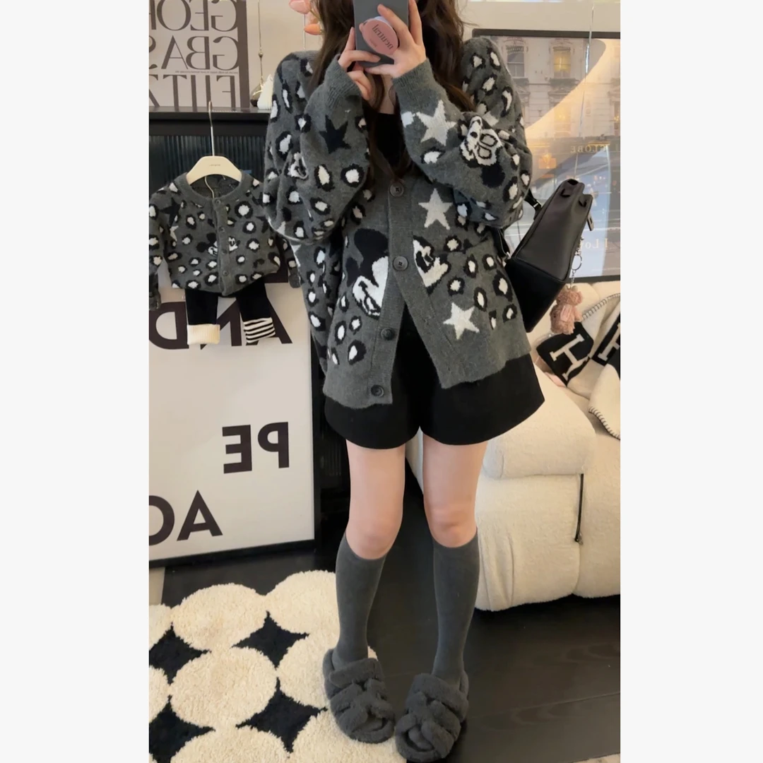 【现货】Hihoniya~2023秋冬新品卡通亲子开衫可爱韩版童装