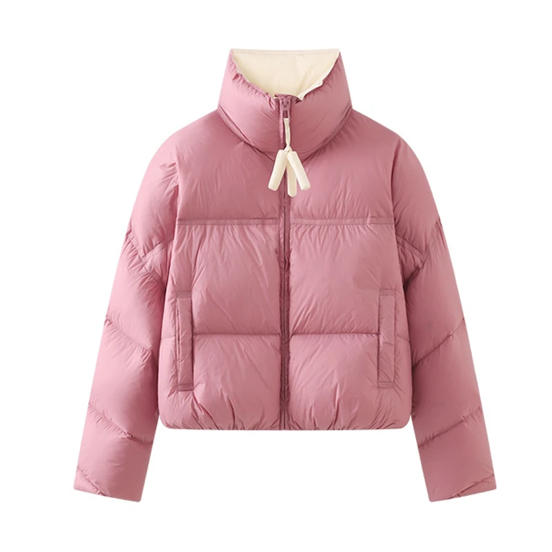 泡芙羽绒面包服女2023新款设计感撞色美拉德洋气短款立领冬季气质