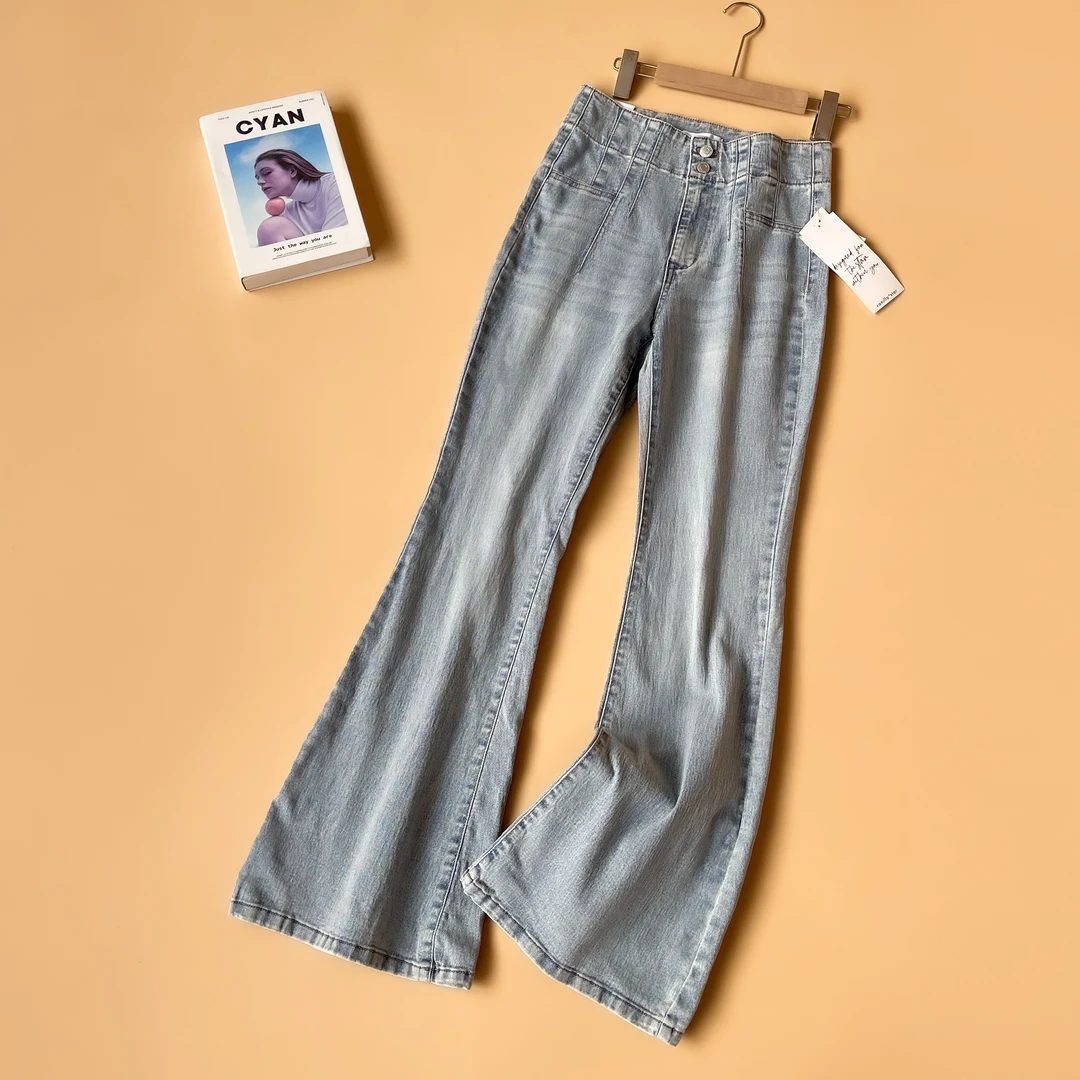 绝绝子！时尚高腰显瘦修身小个子微喇牛仔裤女