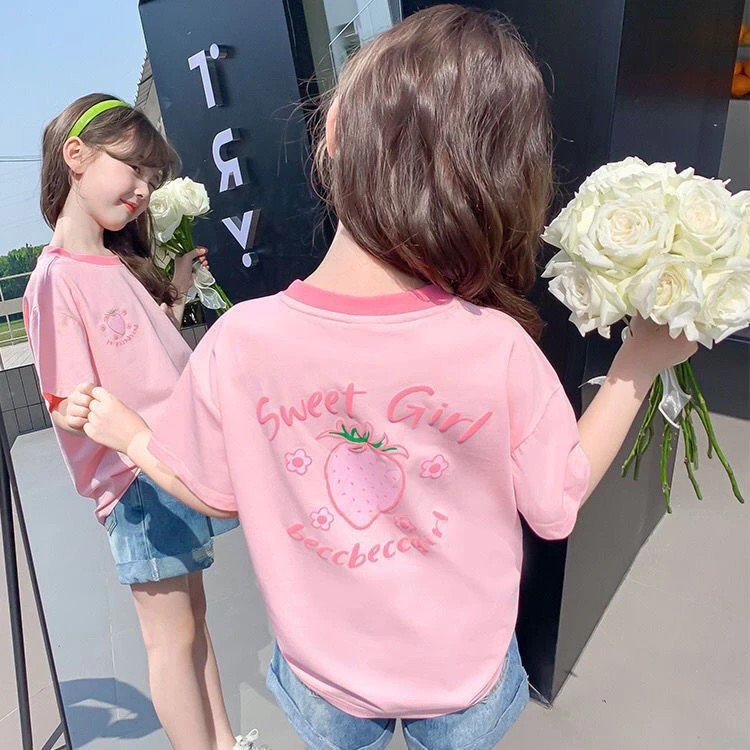 【思晨家】女童短袖T恤夏装女孩洋气童装夏款体恤儿童夏季半袖上衣