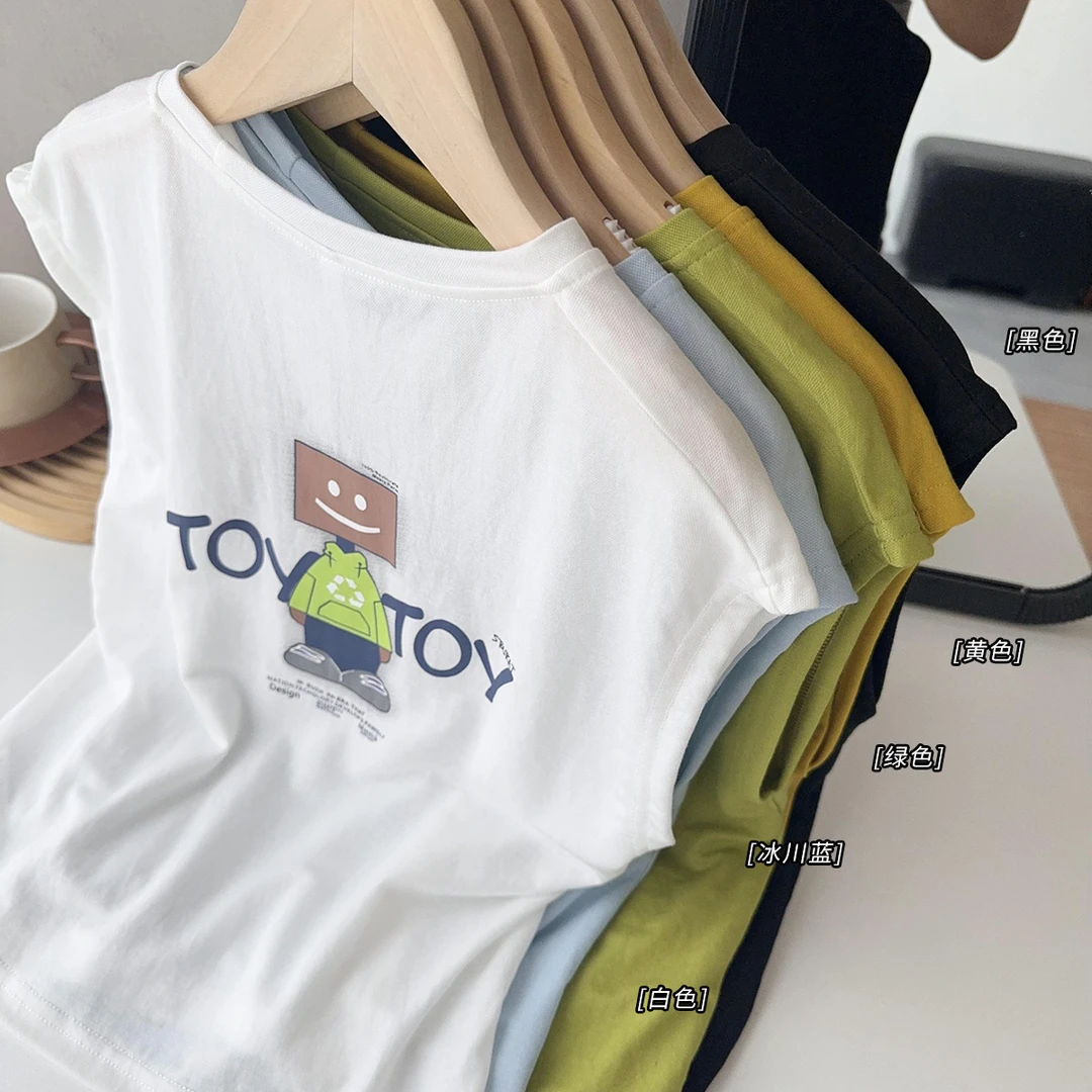 儿童夏装男童夏季薄款背心外穿2025新款纯棉坎肩上衣宝宝无袖t恤