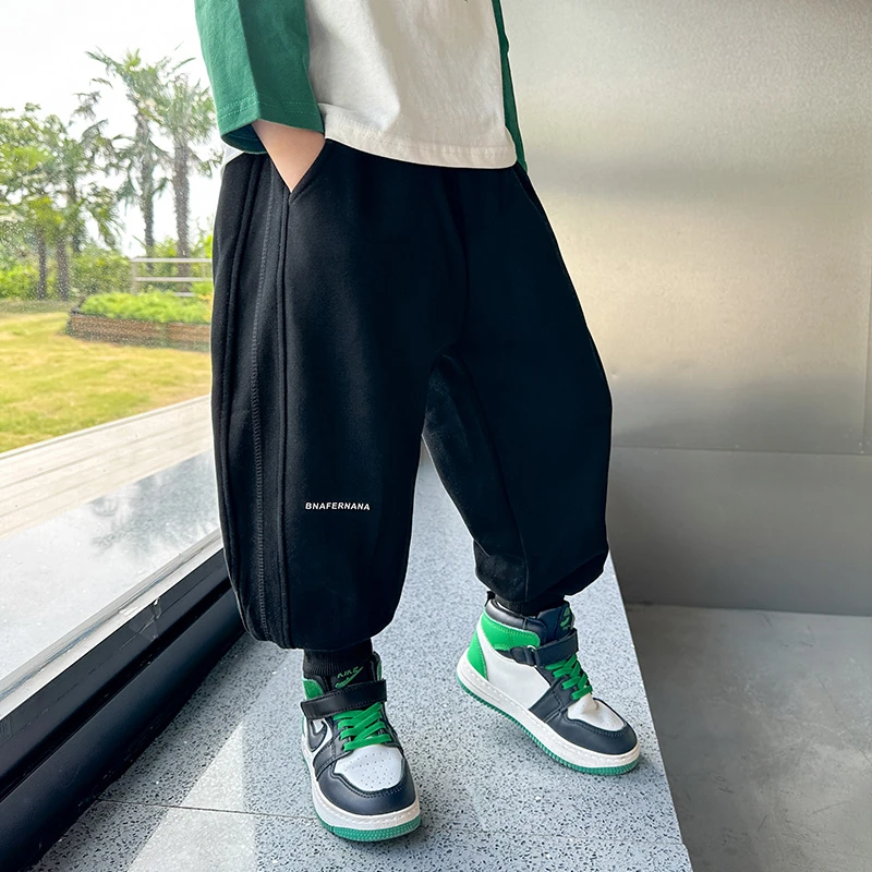 2025新款春秋款男童女童裤子秋装女宝休闲长裤痞帅时髦儿童卫裤潮