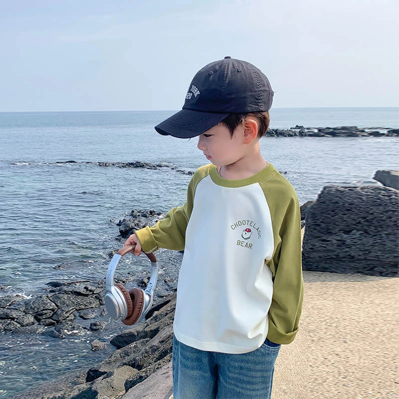 儿童纯棉打底衫春秋款男孩衣服春季小童上衣宝宝春装男童长袖t恤