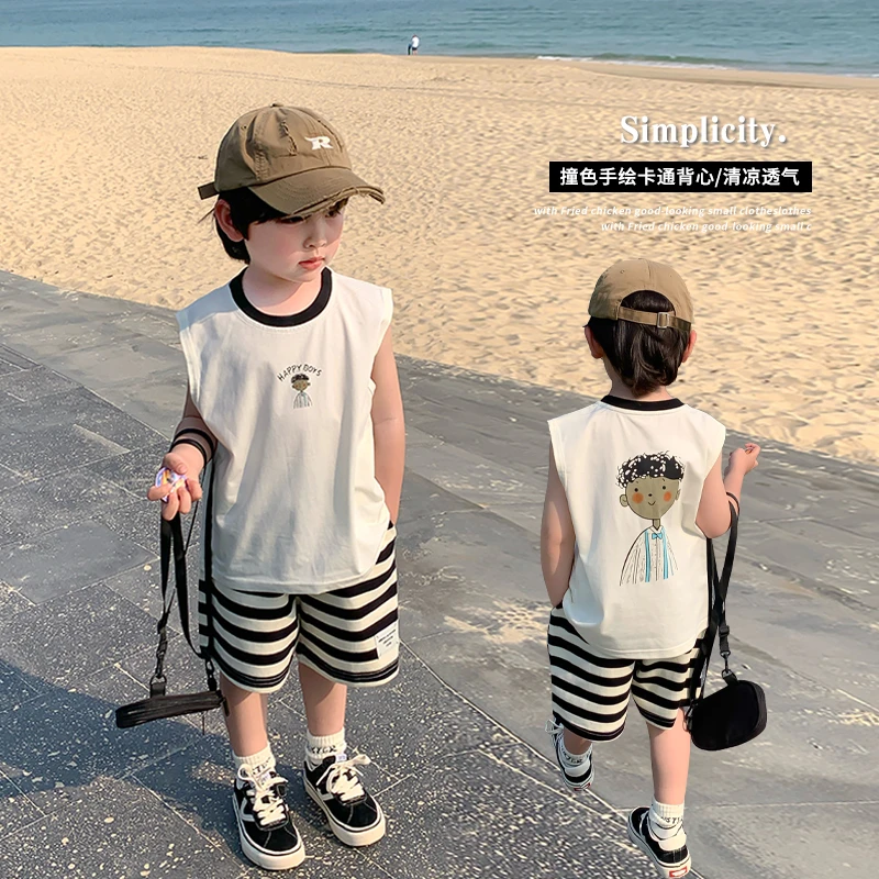 儿童背心男童无袖上衣夏款纯棉小童夏装宝宝吊带内穿男孩夏季薄款