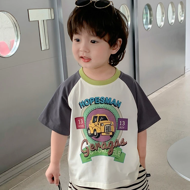 儿童短袖t恤男童纯棉夏季薄款2025新款男宝宝半袖上衣小童夏装潮
