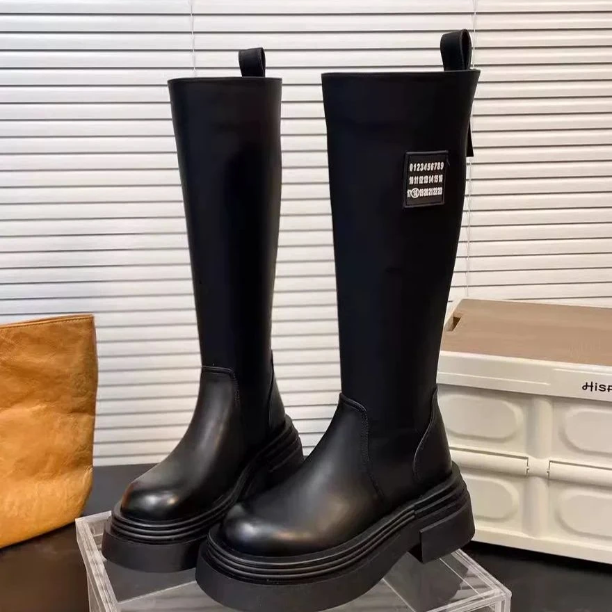 CHICHEN/晨妍 厚底增高长筒靴