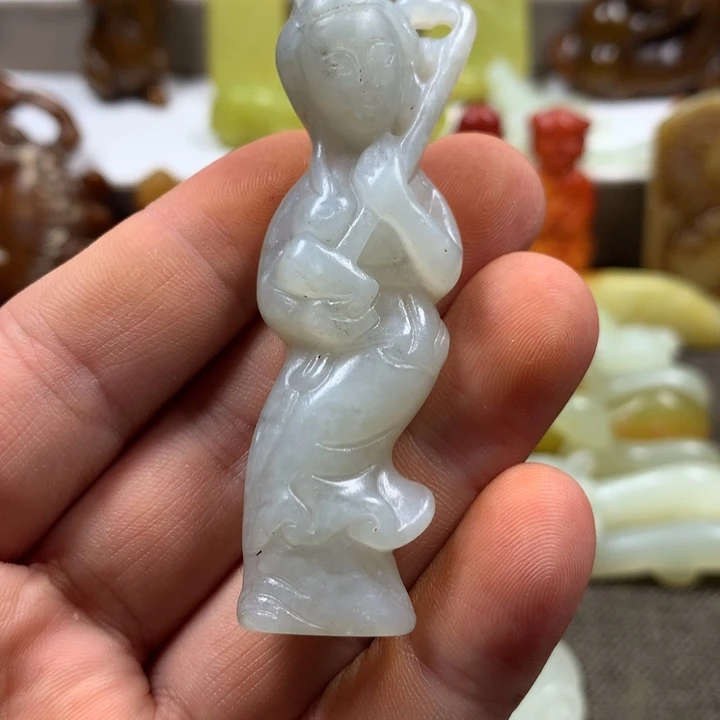 白玉菩提吊坠挂件48
