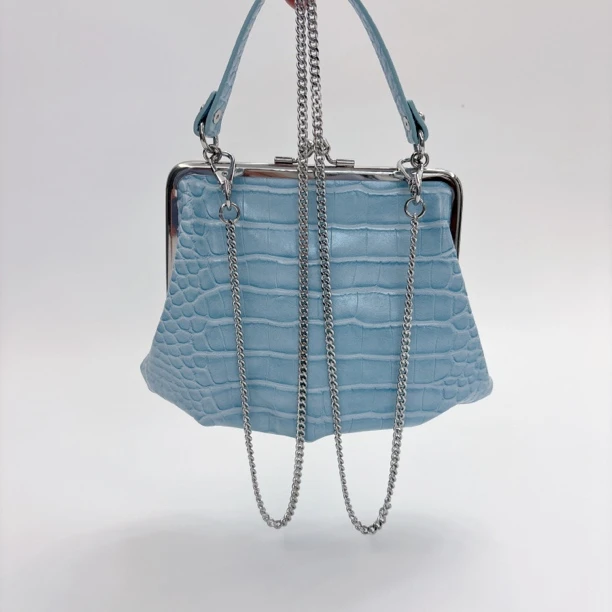 浅蓝色鳄纹饺子包•SEVEN