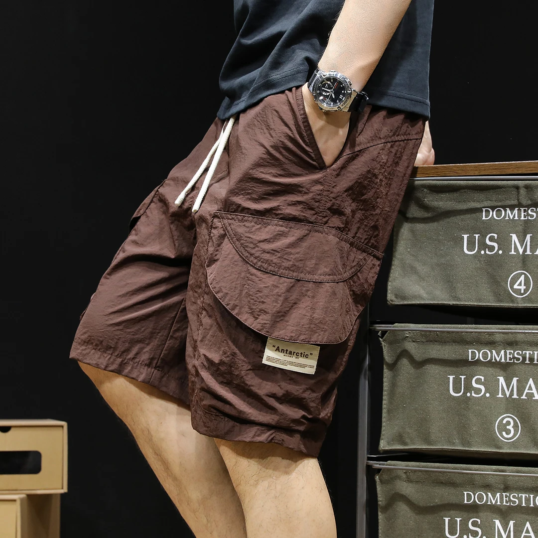 MR.MUDI/穆迪先生冰丝速干工装短裤男士五分裤夏季薄款潮牌男简约