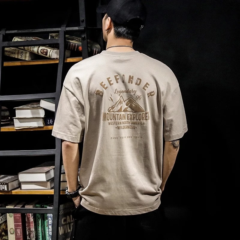 MR.MUDI/穆迪先生短袖t恤男半袖夏季宽松大码男装体恤男纯棉加大